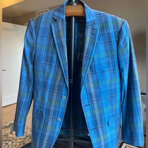 Blue Plaid Men's Blazer 40R